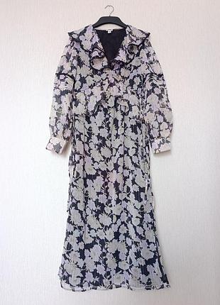 Шифоновое платье макси с люрексом river island размер s