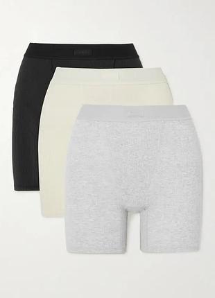 Боксери, білизна, шорти skims cotton rib boxer