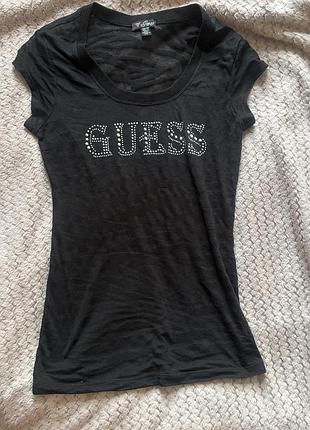 Вінтажна обтягуюча прозора футболка guess vintage 2000s y2k dollskill demonia