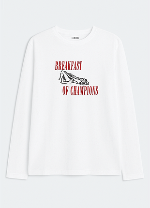 Лонгслив свободного кроя с вышивкой breakfast of champions