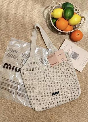 Сумка пляжна miu miu плетена тоут шопер