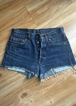 Класичні джинсові шорти levi's 501 з необробленим краєм