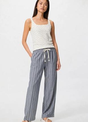 Брюки из льняной смеси uniqlo р. xxl/16/44