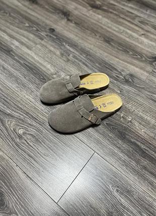 Замшеві шльопанці сланци клоги birkenstock boston made in germany