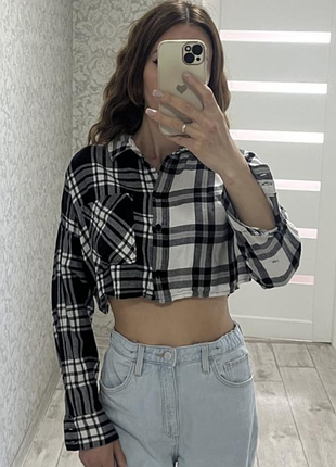 Укорочена рубашка bershka