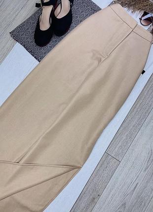 Літні брюки asos m бежеві брюки палаццо широкі штани з розрізами на високій посадці
