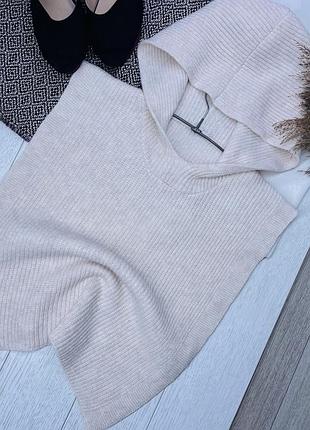 В’язаний джемпер primark s m l бежевий джемпер з боковими розрізами в’язана кофта з капюшоном