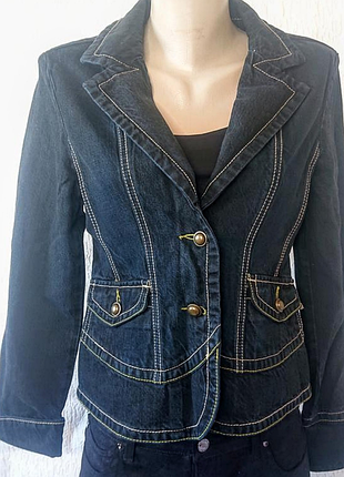 Вінтажний джинсовий жакет у стилі y2k / denim blazer steps