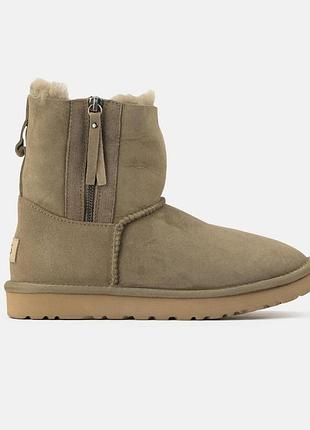 Жіночі уггі хакі ugg mini zip khaki х угг міні 36