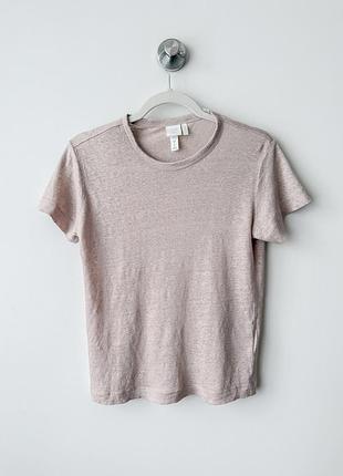 Футблка h&m льон бежева