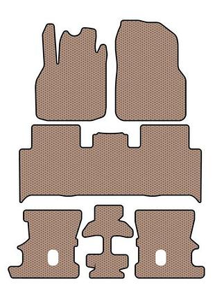 Резиновые коврики carsuit (3 ряда, бежевые) для renault scenic/grand 2003-2009 гг