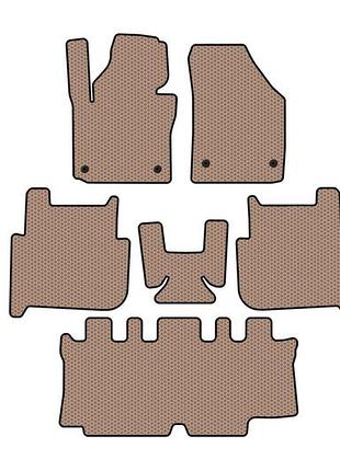 Гумові килимки carsuit (3 ряди, 2006-2010, 7-ми місний, бежевий) для volkswagen touran рр