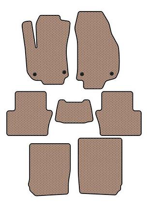 Гумові килимки carsuit (3 ряди, бежевий) для opel zafira b 2005-2011 рр