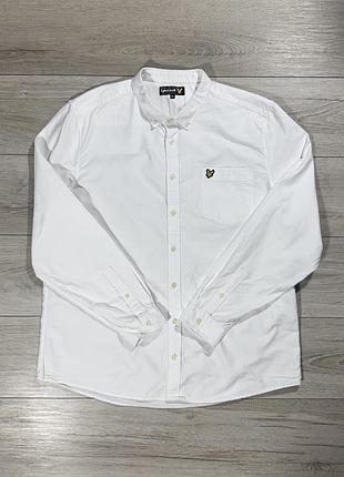 Оксфордская белая премиум рубашка лайл скот lyle &amp; scott oxford golden agle, xxl, оригинал