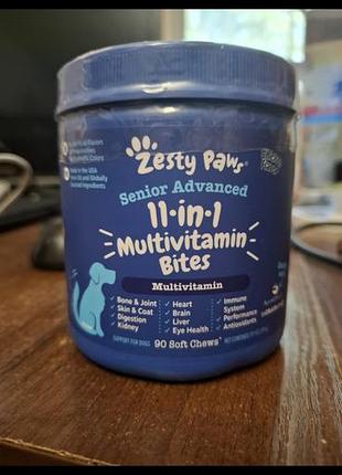 Мультивитамины для пожилых собак zesty paws senior advanced 11-in-1