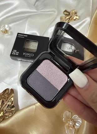 Тіні для повік kiko milano bright duo eyeshadow 13 light mauve / rosy gray 1.8г