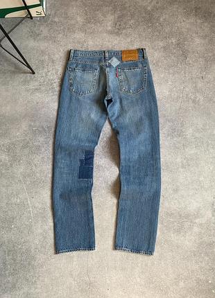 Levi’s premium 501 patchwork jeans straight slim оригінал нові чоловічі джинси штани левайс левіс патчворк темно сині класичні на худого w29 l32 s