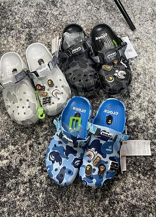 Крокси crocs bape / crocs shrek / тапки крокс бейп шрек