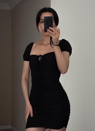 Сукня міні чорна літня жіноча xxs xs s коротка bershka