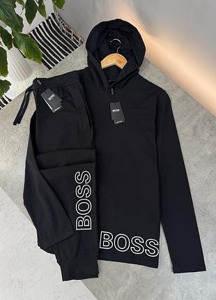 Костюм чоловічий hugo boss на теплу погоду чорний s розмір
