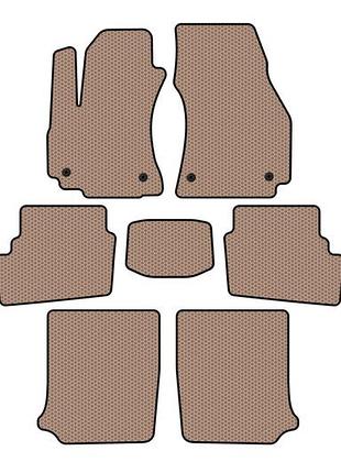 Резиновые коврики carsuit (3 ряда, 2003-2005, 7-местный, бежевые) для opel zafira a