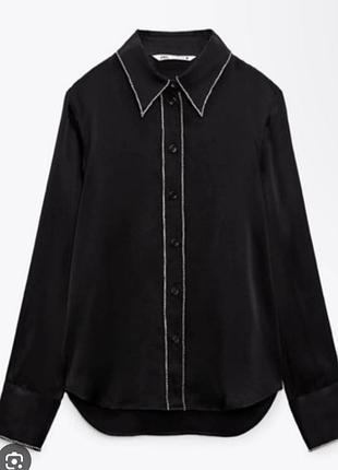 Сорочка zara атласна з камінцями