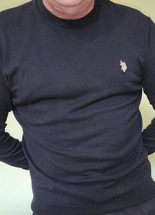 Стильная фирменная кофта свитер черный мужской свитшот u.s. polo assn.л
