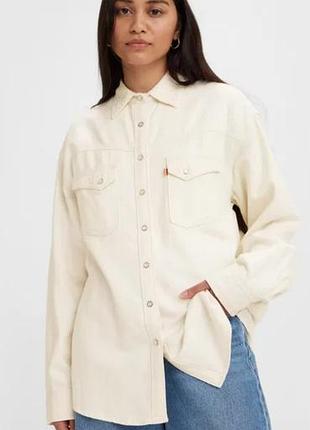оригинальная женская (oversize) / unisex рубашка levi's standard (l) / джинсовка с лиоцеллом и хлопком
