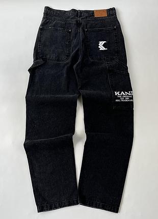 Мужские черные джинсы karl kani с потертостями