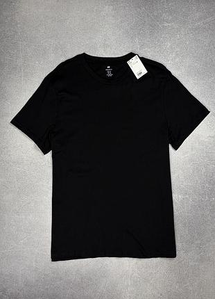 H&m футболка чорна базова нова чоловіча класична легка hm xl