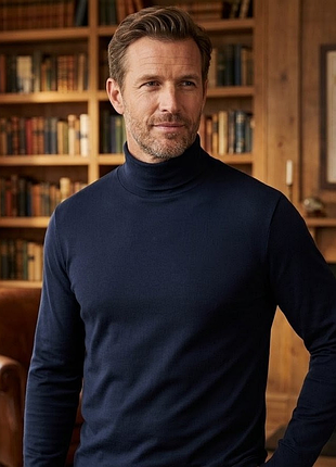 Чоловіча водолазка / гольф-стійка m&s autograph supima® cotton р. l