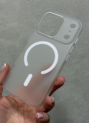 Прозорий матовий чохол з magsafe для iphone 17 pro