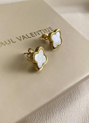 Серьги женские paul valentine нержавеющая сталь покрыта настоящим золотом