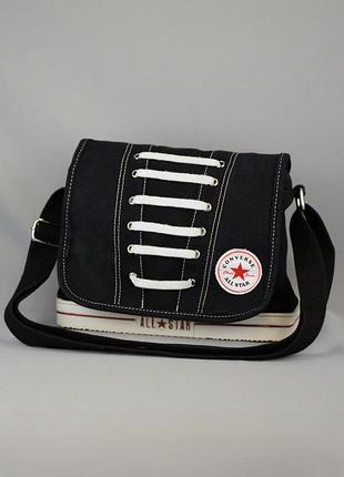 Сумка кросс-боди converse chuck taylor all star винтажная черная мессенджер/органайзер через/на плечо оригинал adidas nike puma vans lacoste