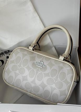Женская сумка coach rowan satchel серая