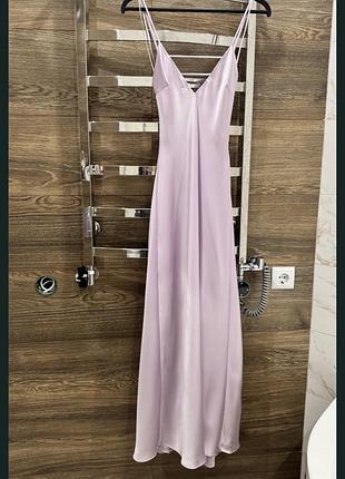 Сатинова, атласна сукня, плаття zara фіолетове, лілове