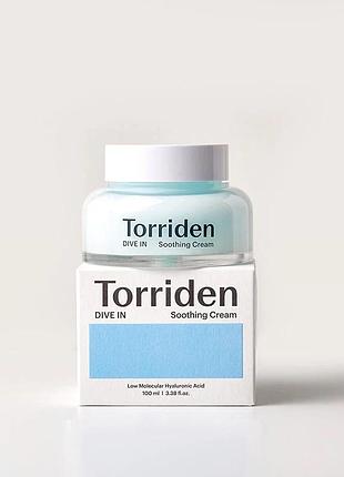 Заспокійливий крем з гіалуроновою кислотою для обличчя  torriden dive-in soothing cream