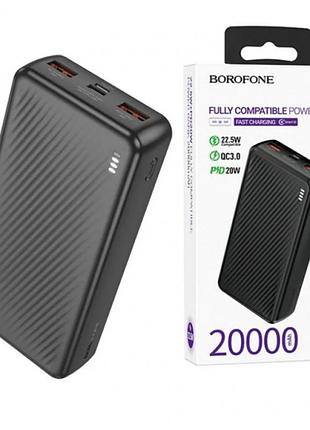 Зовнішній акумулятор power bank borofone j56a 20000 ма·год 22.5 вт швидке заряджання чорний