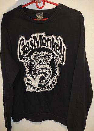 Стильний фірмовий  чорний чоловічий світшот реглан gas monkey garage.м.унісекс.