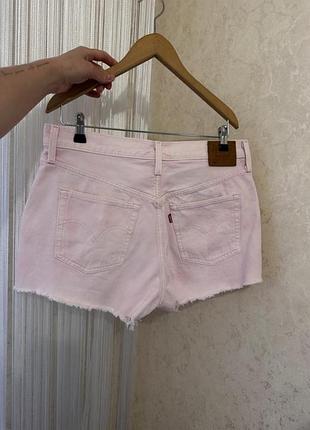 Ніжно-рожеві джинсові шорти levi's 501 premium оригінал розмір 32 рожеві шортики левайс l xl