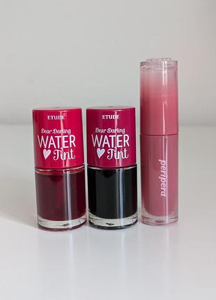 Три корейских тинта periperaink mood glowy tint + etude water tint