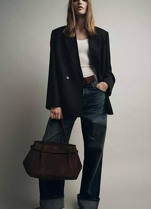 Сумка zara натуральна замша