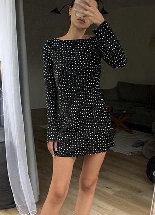 Zara сукня міні в горошок атласна