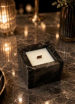 Ароматична свічка з натурального каменю «marble cube»
