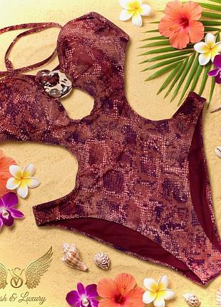 Елегантний суцільний купальник з вирізами victorias secret. розмір s. вікторія сікрет оригінал