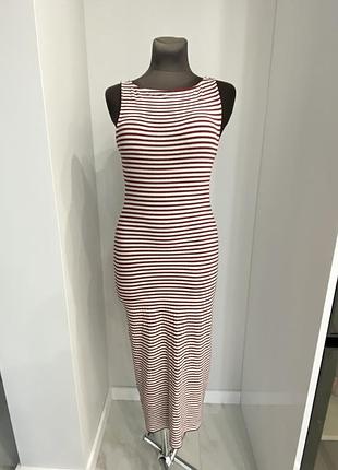 Сукня максі zara в полоску s-m