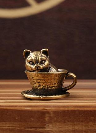 Декоративная латунная фигурка кот (158511673)