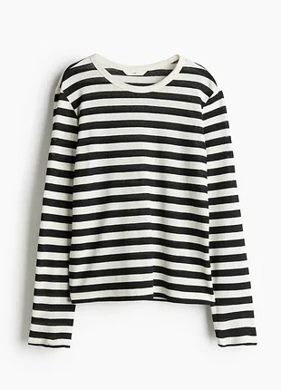 H&m лонгслів в смужку р.m-l