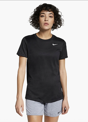 Чорна жіноча спортивна футболка найк nike black comfort dri-fit, m, оригінал