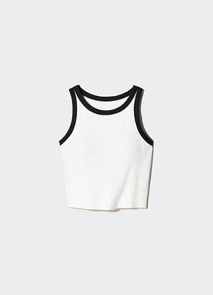 Жіночий топ у рубчик із чашками uniqlo